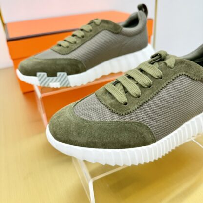Hermès Spring and Summer Classic Couple Style British Green and Yellow Colorblock Sports Casual Shoes - Image 6
