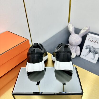 Hermès Spring and Summer Black and White Couple Classic Sports Casual Shoes - Image 6