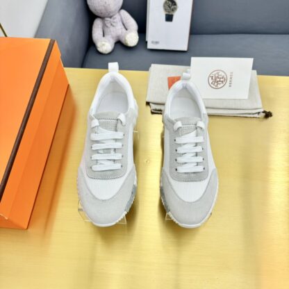 Hermès Spring and Summer White and Gray Colorblock Couple Classic Sports Casual Shoes - Image 6