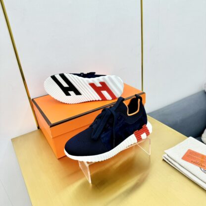 Hermès Spring and Summer Blue and Red Couple Classic Sports Shoes - Image 6
