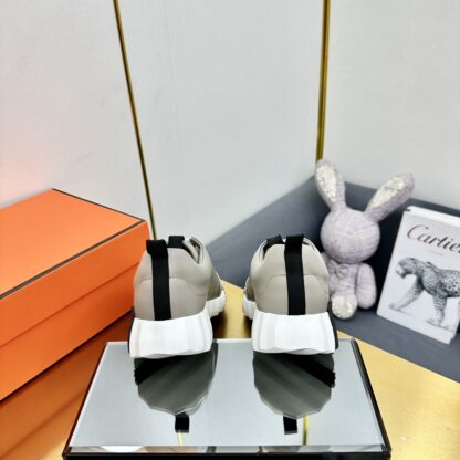 Hermès Spring and Summer Apricot White Colorblock Couple Classic Sports Casual Shoes - Image 6