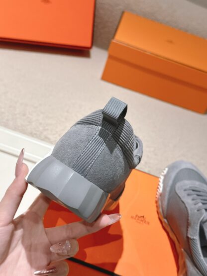 Hermes classic couple style dark gray comfortable casual sports dad shoes - Image 6