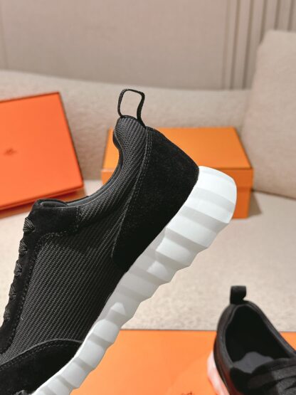 Hermes classic couple black comfortable casual sports shoes - Image 6