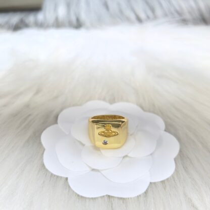 Vivienne Westwood CARLO Square Saturn Solitaire Ring - Image 6