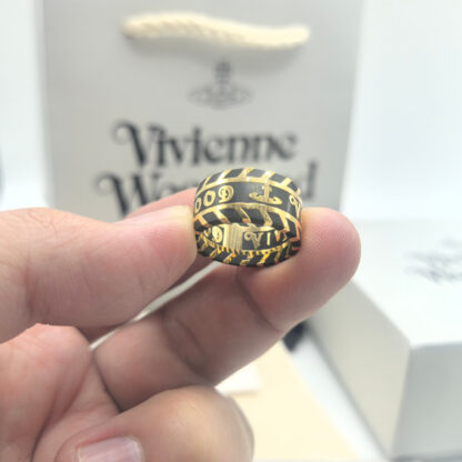 Vivienne Westwood Poker Chip Stripe Alphabet Ring - Image 6