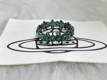 Vivienne Westwood Multi-Saturn Green Diamond Ring - Image 6