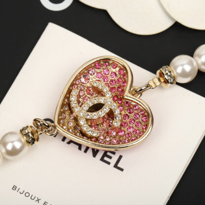 Chanel Heart Gradient Pearl Sweater Necklace - Image 6
