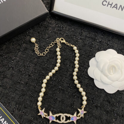 Chanel Colored Gemstone Star Pearl Necklace - Image 6