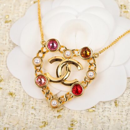 Chanel Colored Diamond Heart Necklace - Image 6