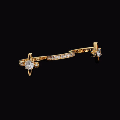 Vivienne Westwood Double Zircon Saturn S-shaped Ring - Image 6
