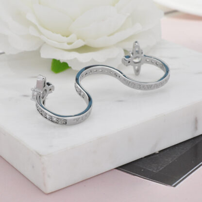 Vivienne Westwood Double Zircon Saturn S-shaped Ring - Image 6