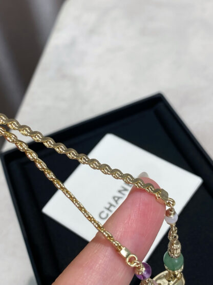 Chanel multi-gemstone double c necklace - Image 6