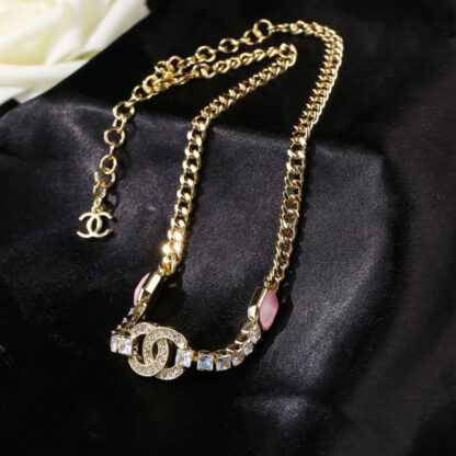 Chanel Pink Diamond Necklace Clavicle Chain - Image 5