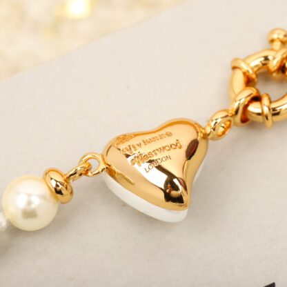 Vivienne Westwood Heart Pearl Necklace - Image 5