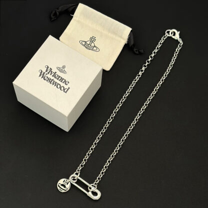 Vivienne Westwood safety pin smiley face necklace - Image 6