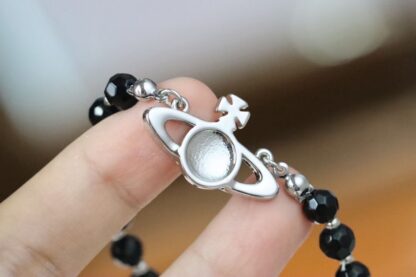 Vivienne Westwood Black Earth Star Glass Bead Necklace - Image 4