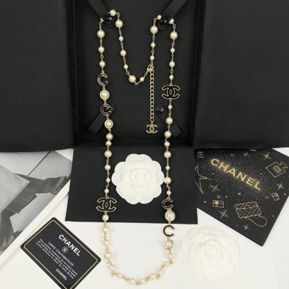 Chanel Black Enamel CC Pearl Necklace - Image 6
