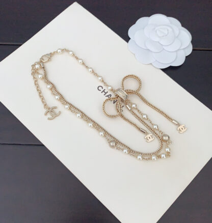 Chanel Bow Double Necklace - Image 6