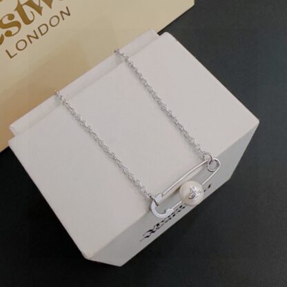 Vivienne Westwood Classic Pearl Saturn Necklace - Image 6