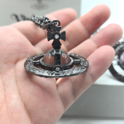Vivienne Westwood three-dimensional large vintage carved Saturn necklace - Image 6
