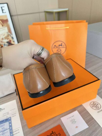 Hermès Apricot Spring Classic Trend Handmade Loafers - Image 6