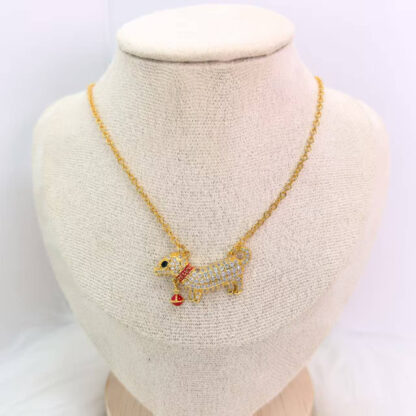 Vivienne Westwood puppy diamond Saturn enamel necklace - Image 6