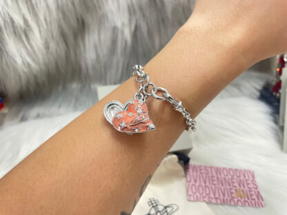 Vivienne Westwood Pink Heart Openable Bracelet - Image 6