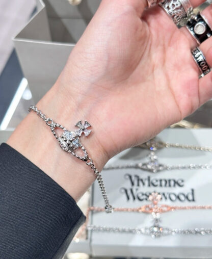 Vivienne Westwood Classic Sparkling Saturn Ring Bracelet - Image 6