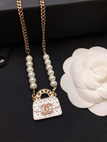 Chanel diamond pattern bag necklace - Image 6