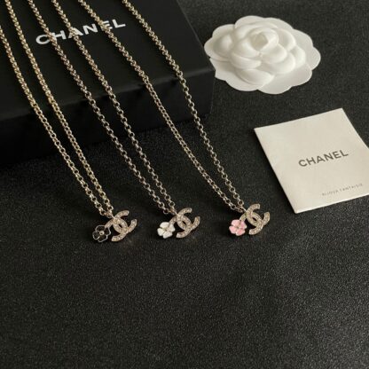 Chanel Camellia Double C Necklace - Image 4