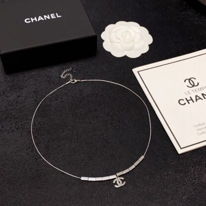 Chanel Fashion Silver Pendant Necklace - Image 5