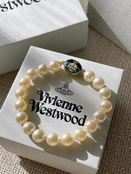 Vivienne Westwood Planet Crystal Pearl Bracelet - Image 6
