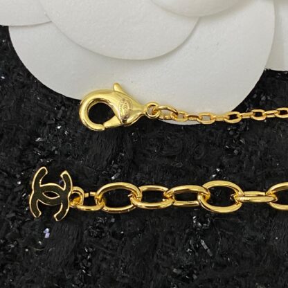 Chanel rhinestone double c wheat ear necklace - Image 6
