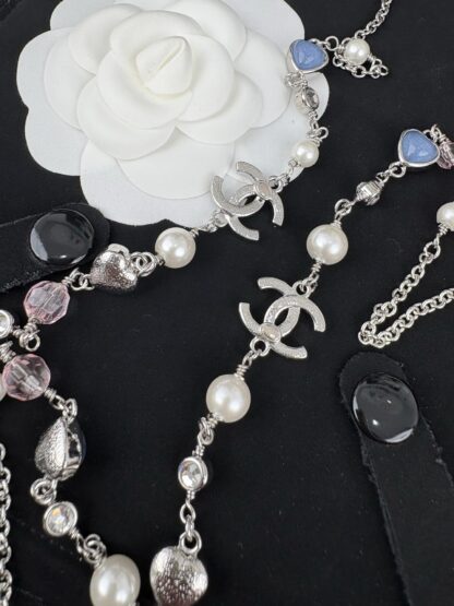 Chanel Transparent Rose Quartz Diamond Necklace - Image 6