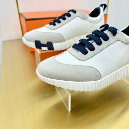 Hermes Spring and Summer Couple's White, Gray and Blue Color Matching Sports Casual Shoes - Image 6