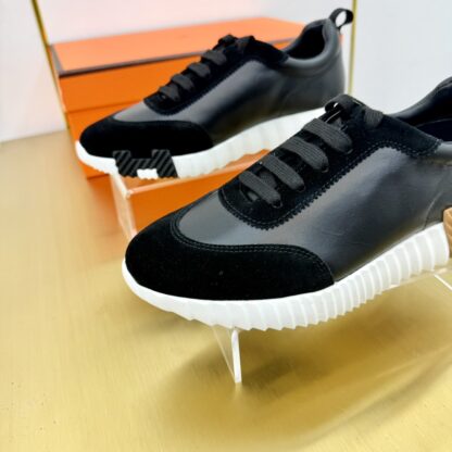 Hermes Spring and Summer Couple's Black and White Apricot Color Matching Sports Casual Shoes - Image 6