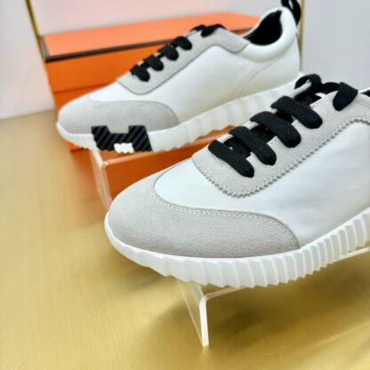 Hermes Spring and Summer Couple's White, Gray and Black Color Matching Sports Casual Shoes - Image 6