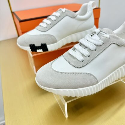 Hermes spring and summer couple's gray and white color matching sports casual shoes - Image 6
