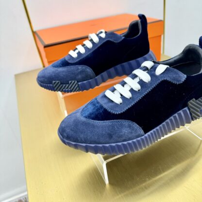 Hermès Spring and Summer Couple's Blue and Black Color Matching Sports Casual Shoes - Image 6
