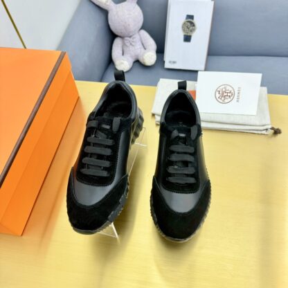 Hermes Spring and Summer Couples Black Sports Shoes - Image 6