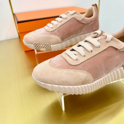 Hermès Spring and Summer Couple's Pink Apricot Color Matching Sports Casual Shoes - Image 6