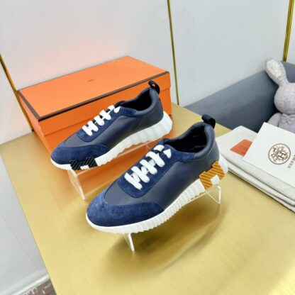 Hermès Spring and Summer Couples Blue and White Color Matching Sports Casual Shoes - Image 6