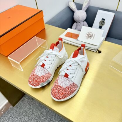 Hermes Spring and Summer Couples White and Red Colorblock Breathable and Durable Sports Casual Shoes - Image 6