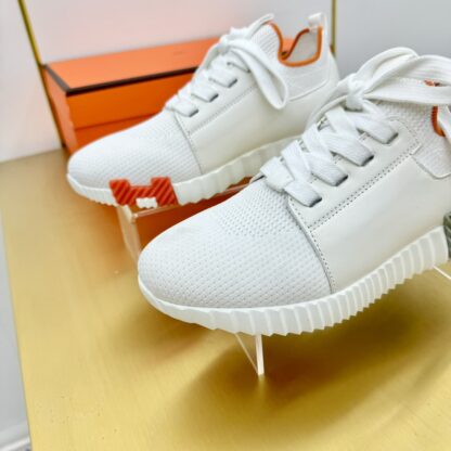 Hermes Spring and Summer Couples White and Orange Colorblock Breathable and Durable Sports Casual Shoes - Image 6