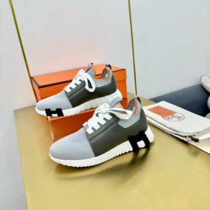Hermes Spring and Summer Couple's Grey and Black Colorblock Breathable and Durable Sports Casual Shoes - Image 6
