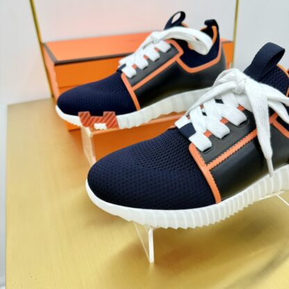 Hermes Spring and Summer Couple's Black, Orange and White Colorblock Breathable and Durable Sports Casual Shoes - Image 6