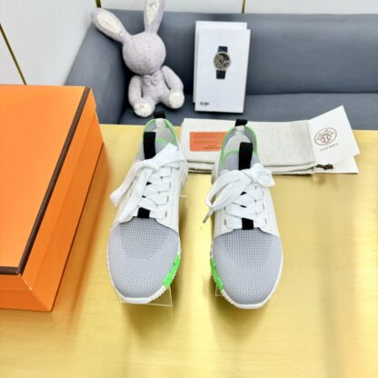 Hermes Spring and Summer Couple's Gray Green Breathable and Durable Sports Casual Shoes - Image 6