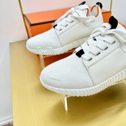 Hermes Spring and Summer Couples' White, Black and Orange Colorblock Breathable and Durable Sports Casual Shoes - Image 6