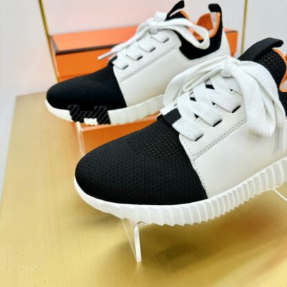 Hermes Spring and Summer Couple's Black, White and Orange Colorblock Breathable and Durable Sports Casual Shoes - Image 6