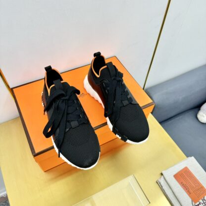 Hermes Spring and Summer Couples British Black, Orange and White Colorblock Breathable and Durable Sports Casual Shoes - Image 5
